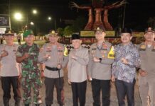 Kapolres lampung Tengah Pimpin Patroli Gabungan di Malam Takbiran Idul Adha 1445 H