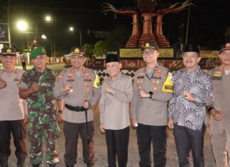Kapolres lampung Tengah Pimpin Patroli Gabungan di Malam Takbiran Idul Adha 1445 H
