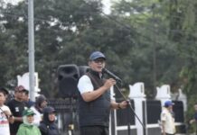 Wakil Bupati Adakan Kegiatan Senam Bersama dan Bersih Bersih di Taman Tugu Canang Gunung Sugih Lampung Tengah