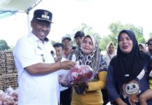 Wabup Lamteng Adakan Acara Gerakan Pasar Murah (GPM) Di Kampung Jati Datar